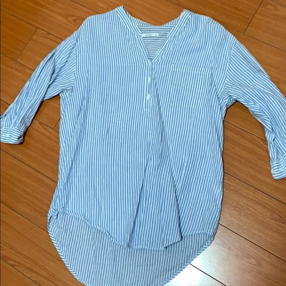 Blue and white stripped blouse